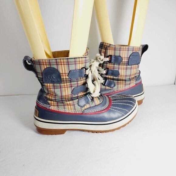 Sorel Women's Tivoli US 6 Waterproof Plaid Laced Winter Snow Boots NL 1857-028 - Picture 7 of 12